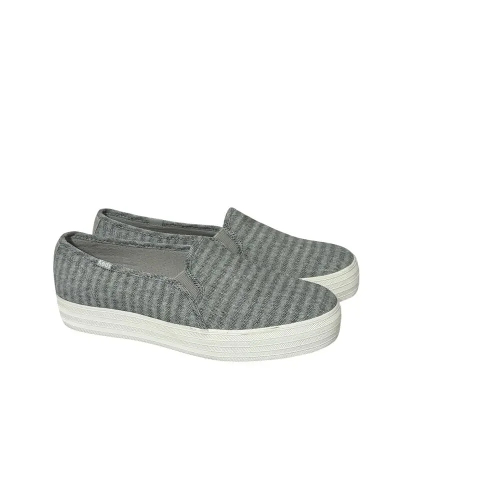 Keds Women's Triple Decker Subtle Chambray Stripe Sneaker Size 9.5